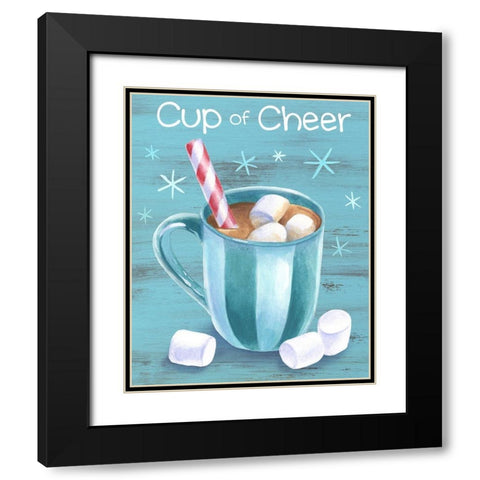 Peppermint Cocoa I-Cup of Cheer Black Modern Wood Framed Art Print with Double Matting by Wilson, Kelsey