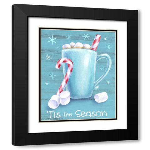 Peppermint Cocoa II-Tis the Season Black Modern Wood Framed Art Print with Double Matting by Wilson, Kelsey
