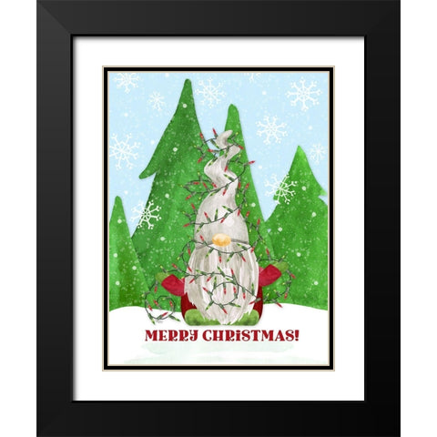 Gnome for Christmas portrait blue III-Lights Black Modern Wood Framed Art Print with Double Matting by Reed, Tara
