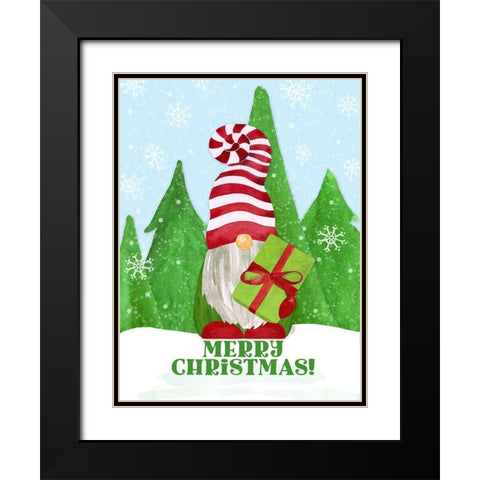 Gnome for Christmas portrait blue IV-Gift Black Modern Wood Framed Art Print with Double Matting by Reed, Tara