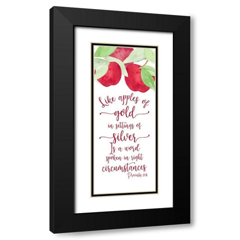 Fruit of the Spirit vertical II-Apples Black Modern Wood Framed Art Print with Double Matting by Reed, Tara