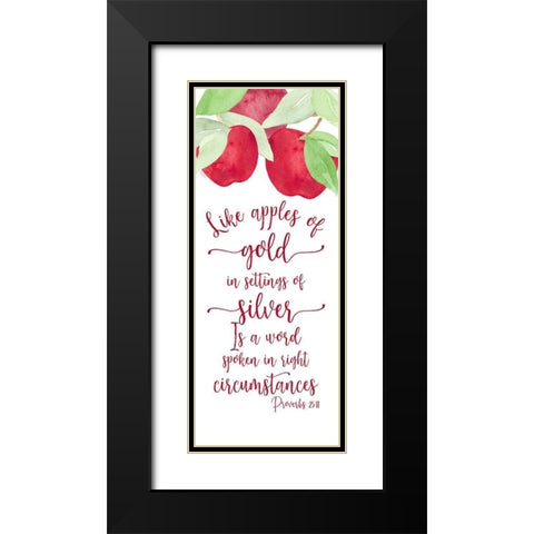 Fruit of the Spirit vertical II-Apples Black Modern Wood Framed Art Print with Double Matting by Reed, Tara