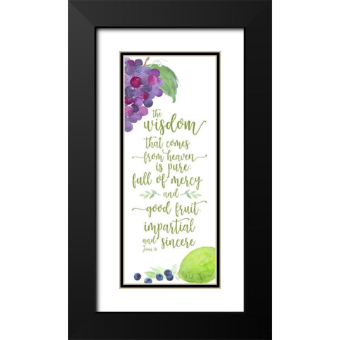Fruit of the Spirit vertical IV-Wisdom Black Modern Wood Framed Art Print with Double Matting by Reed, Tara