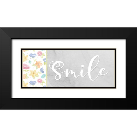 Girl Inspiration panel VIII-Smile Black Modern Wood Framed Art Print with Double Matting by Reed, Tara