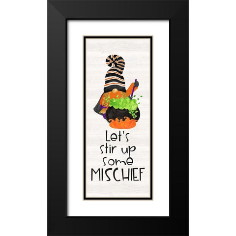 Gnomes of Halloween vertical II-Mischief Black Modern Wood Framed Art Print with Double Matting by Reed, Tara