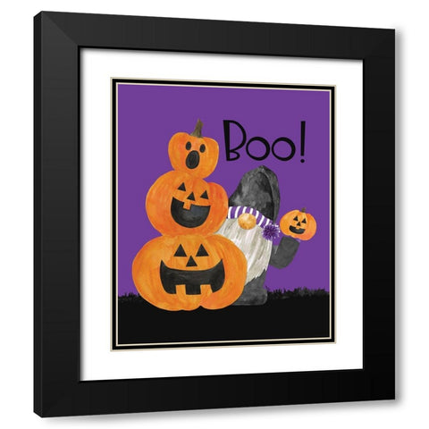 Gnomes of Halloween portrait I-Boo Black Modern Wood Framed Art Print with Double Matting by Reed, Tara