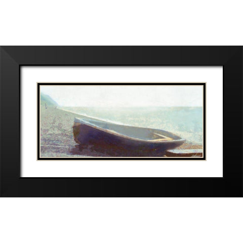 The  Blue Boat Black Modern Wood Framed Art Print with Double Matting by Bay, Noah