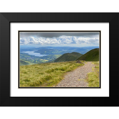 Green  Overlook Black Modern Wood Framed Art Print with Double Matting by Bay, Noah