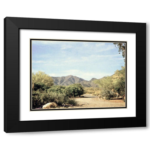 Desert Path Black Modern Wood Framed Art Print with Double Matting by Grafitee Studios