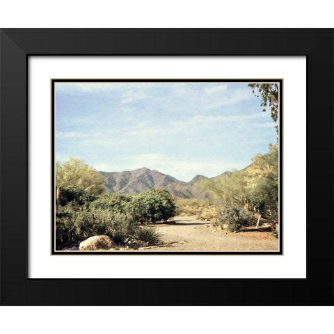 Desert Path Black Modern Wood Framed Art Print with Double Matting by Grafitee Studios