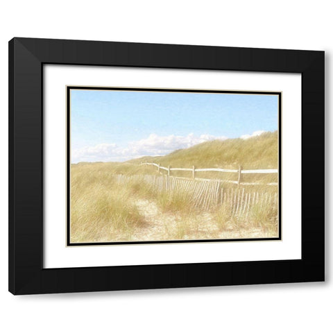 Seagrass  Dunes Black Modern Wood Framed Art Print with Double Matting by Grafitee Studios