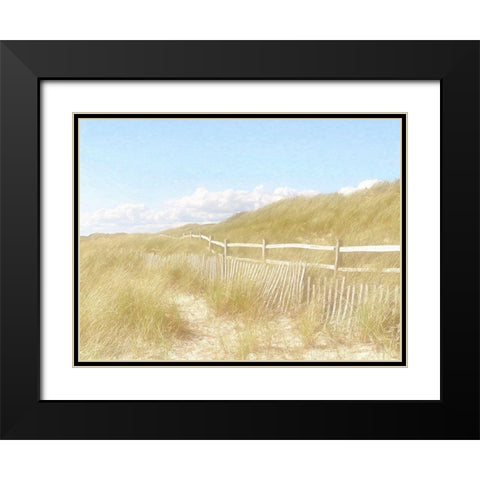 Seagrass  Dunes Black Modern Wood Framed Art Print with Double Matting by Grafitee Studios