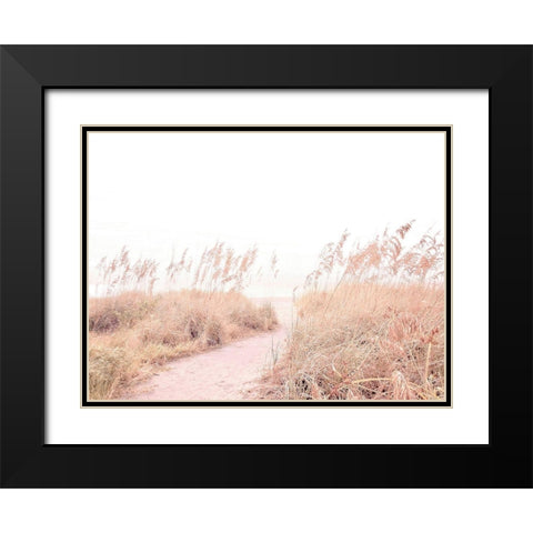 Walk  through the Grasses Black Modern Wood Framed Art Print with Double Matting by Grafitee Studios