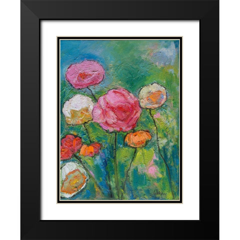 May Flowers Black Modern Wood Framed Art Print with Double Matting by Fine, Alexi