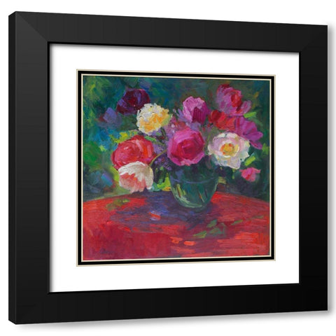 Petals and Passion Black Modern Wood Framed Art Print with Double Matting by Fine, Alexi