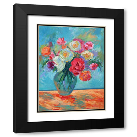 Petals and Persistence Black Modern Wood Framed Art Print with Double Matting by Fine, Alexi