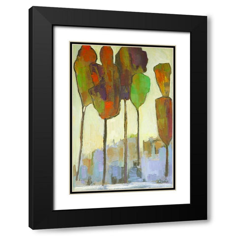 African Forest Black Modern Wood Framed Art Print with Double Matting by Fine, Alexi