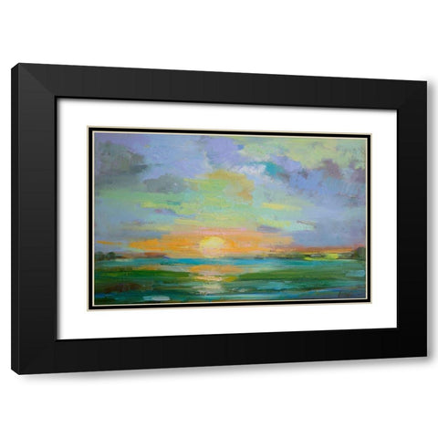 Sherbert Sunset Black Modern Wood Framed Art Print with Double Matting by Fine, Alexi