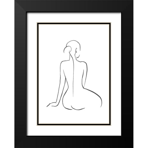 Line  Art Figure II Black Modern Wood Framed Art Print with Double Matting by Bannarot