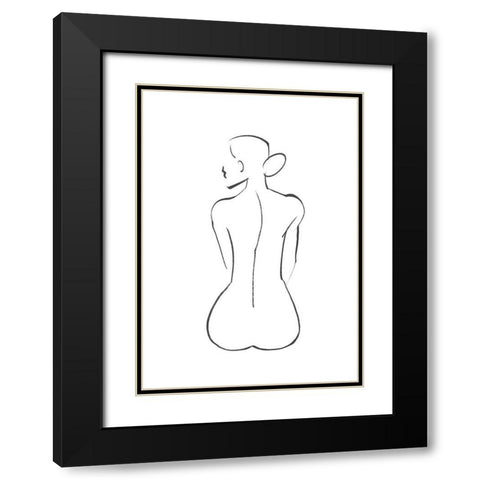 Line  Art Figure III Black Modern Wood Framed Art Print with Double Matting by Bannarot