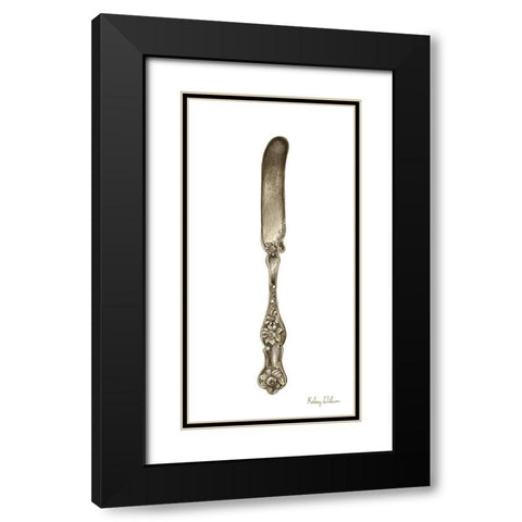 Vintage  Tableware II-Knife Black Modern Wood Framed Art Print with Double Matting by Wilson, Kelsey