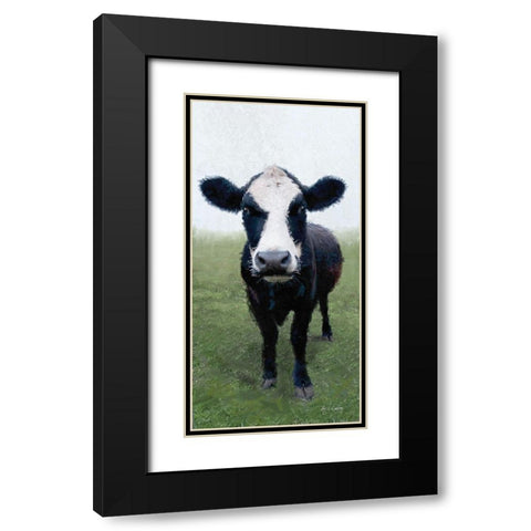 Funky  Cow I Black Modern Wood Framed Art Print with Double Matting by Cusson, Marie Elaine