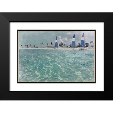 Beach  Scene II Black Modern Wood Framed Art Print with Double Matting by Cusson, Marie Elaine