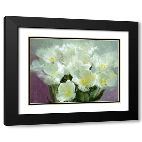Sunlit  Tulips Black Modern Wood Framed Art Print with Double Matting by Bay, Noah