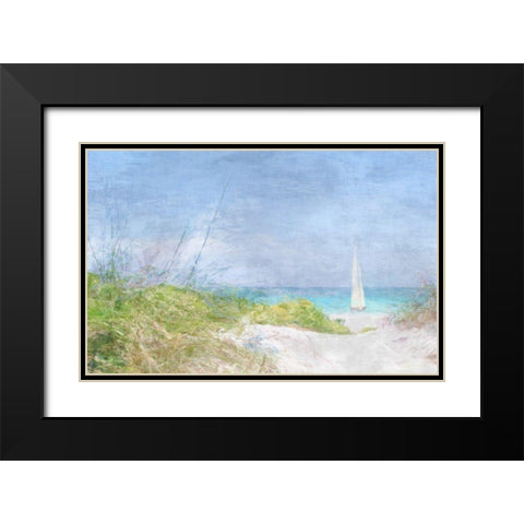Solitary  Yacht Black Modern Wood Framed Art Print with Double Matting by Bay, Noah