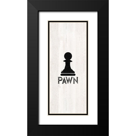 Chess Piece vertical VI-Pawn Black Modern Wood Framed Art Print with Double Matting by Reed, Tara