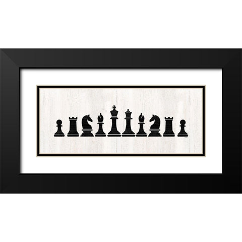 Chess Piece panel Black Modern Wood Framed Art Print with Double Matting by Reed, Tara