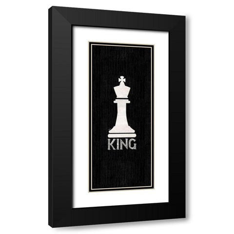 Chess Piece vertical black I-King Black Modern Wood Framed Art Print with Double Matting by Reed, Tara