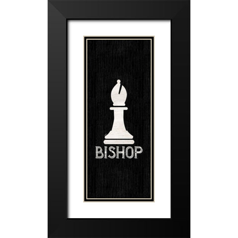 Chess Piece vertical black III-Bishop Black Modern Wood Framed Art Print with Double Matting by Reed, Tara