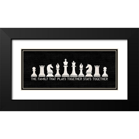 Chess Sentiment panel black-Family Black Modern Wood Framed Art Print with Double Matting by Reed, Tara