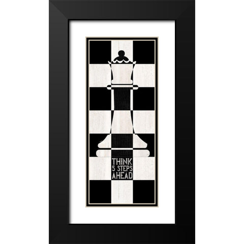 Chessboard Sentiment vertical II-Five Steps Black Modern Wood Framed Art Print with Double Matting by Reed, Tara