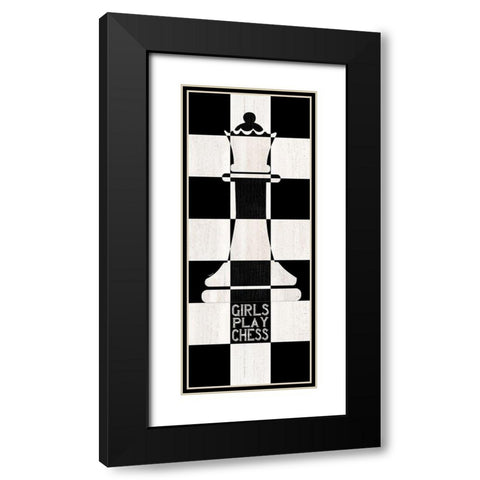 Chessboard Sentiment vertical III-Girls Black Modern Wood Framed Art Print with Double Matting by Reed, Tara
