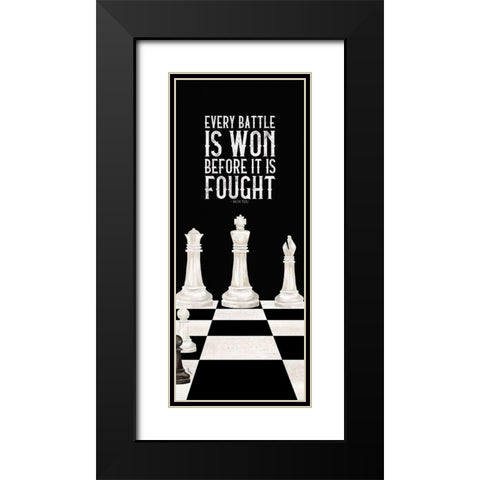 Rather be Playing Chess panel I-Every Battle Black Modern Wood Framed Art Print with Double Matting by Reed, Tara