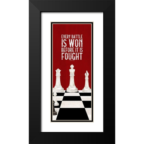 Rather be Playing Chess red panel I-Every Battle Black Modern Wood Framed Art Print with Double Matting by Reed, Tara