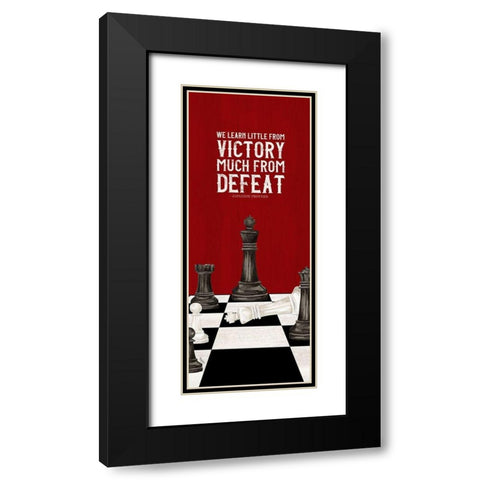 Rather be Playing Chess red panel II-Learn More Black Modern Wood Framed Art Print with Double Matting by Reed, Tara