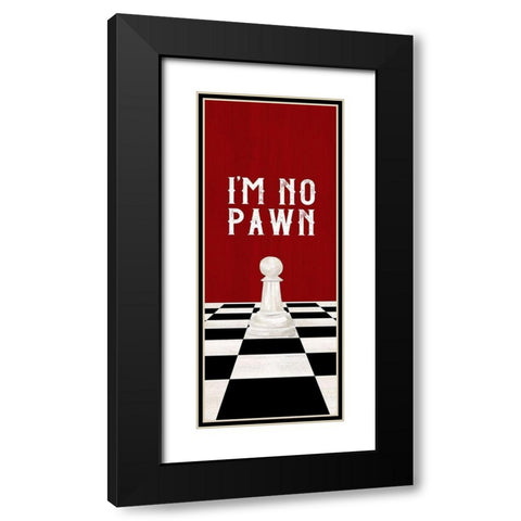 Rather be Playing Chess red panel III-No Pawn Black Modern Wood Framed Art Print with Double Matting by Reed, Tara