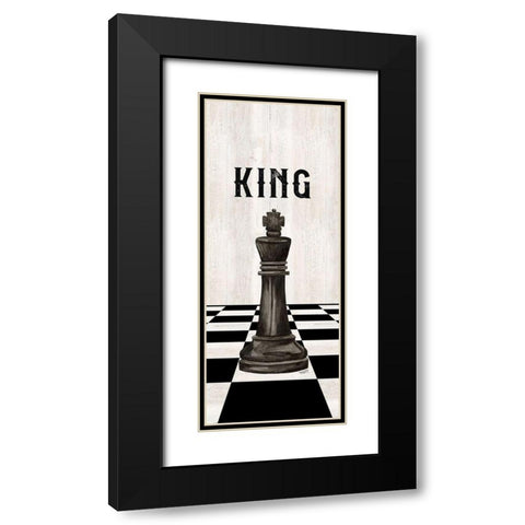 Rather be Playing Chess Pieces black panel V-King Black Modern Wood Framed Art Print with Double Matting by Reed, Tara