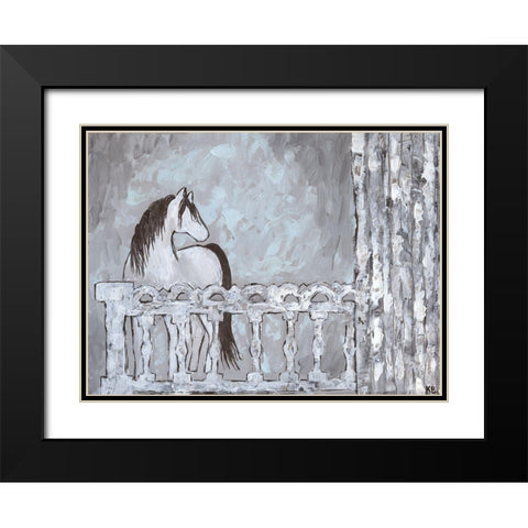 Farm Sketch Horse stable Black Modern Wood Framed Art Print with Double Matting by Bryan, Kathleen