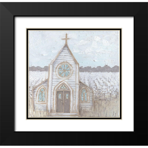 Farm Sketch Church Black Modern Wood Framed Art Print with Double Matting by Bryan, Kathleen