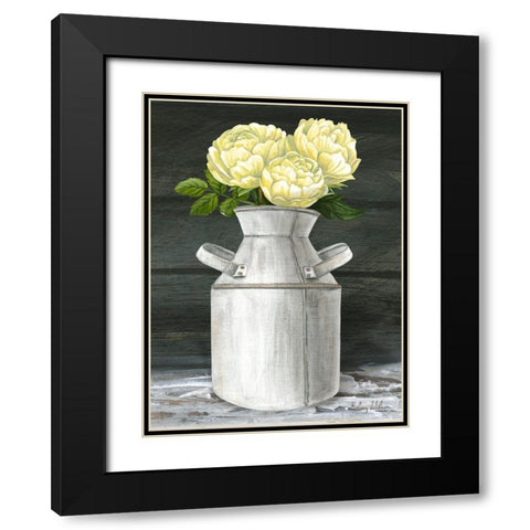 Farmhouse Garden IV-Peonies in jug Black Modern Wood Framed Art Print with Double Matting by Wilson, Kelsey