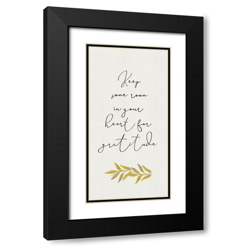 Botanical  Inspiration panel yellow gray II-Gratitude Black Modern Wood Framed Art Print with Double Matting by HM Design