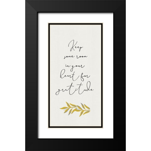 Botanical  Inspiration panel yellow gray II-Gratitude Black Modern Wood Framed Art Print with Double Matting by HM Design