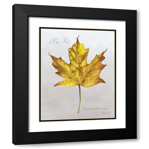 Autumn  Leaves on Gray I-Maple Black Modern Wood Framed Art Print with Double Matting by Wilson, Kelsey