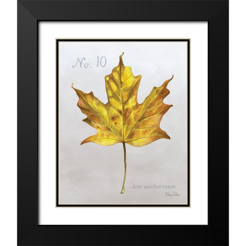 Autumn  Leaves on Gray I-Maple Black Modern Wood Framed Art Print with Double Matting by Wilson, Kelsey