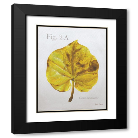 Autumn  Leaves on Gray IV-Redbud Black Modern Wood Framed Art Print with Double Matting by Wilson, Kelsey