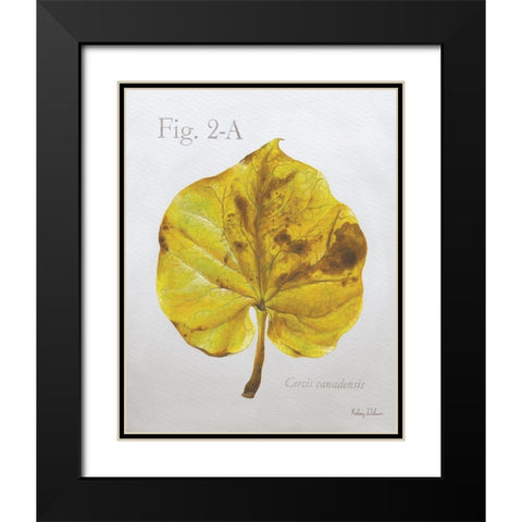 Autumn  Leaves on Gray IV-Redbud Black Modern Wood Framed Art Print with Double Matting by Wilson, Kelsey